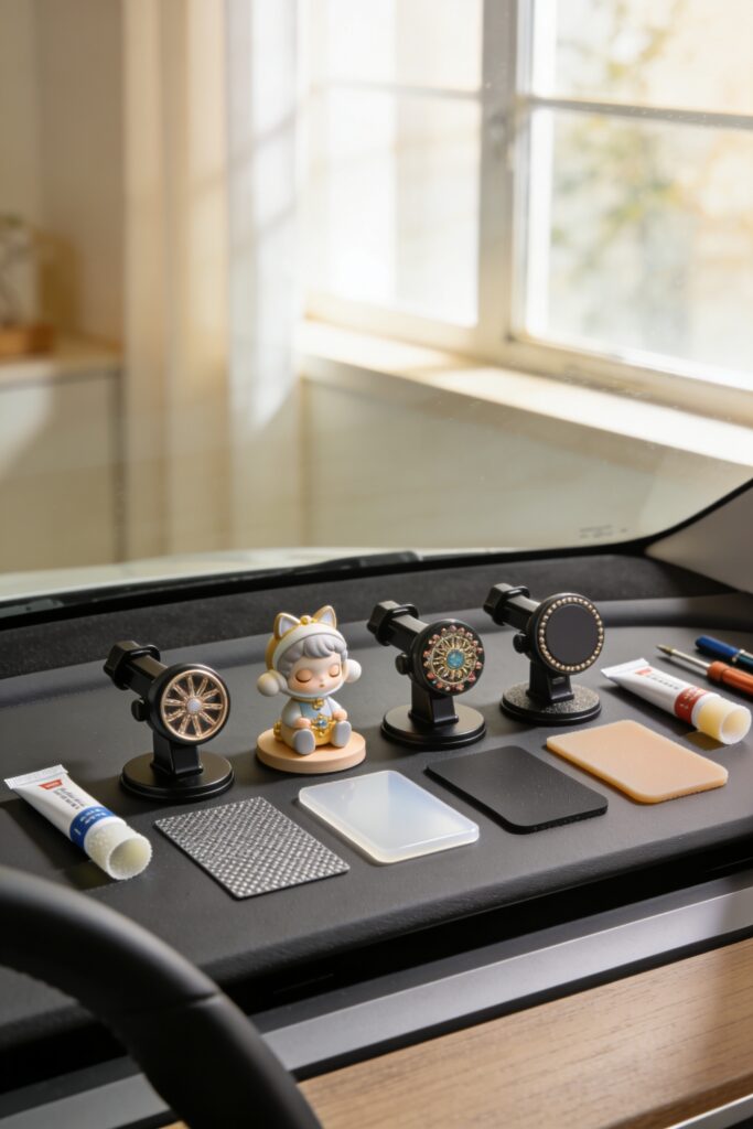 adhesives for dashboard figurines
