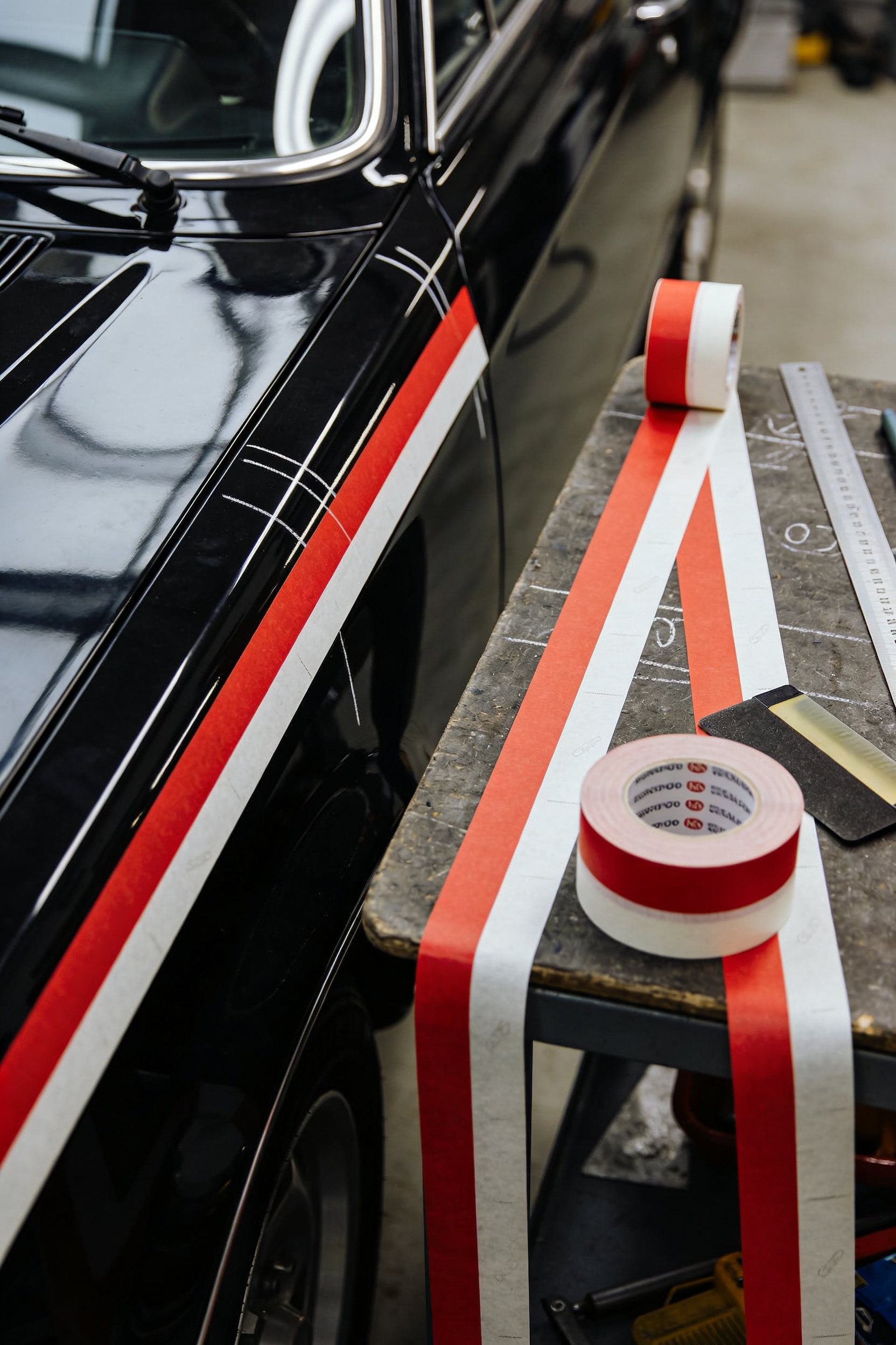 align racing stripes smoothly