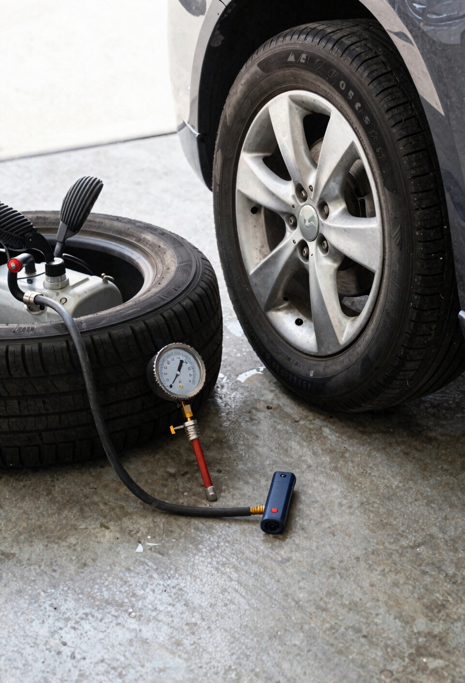 check and set tire pressures