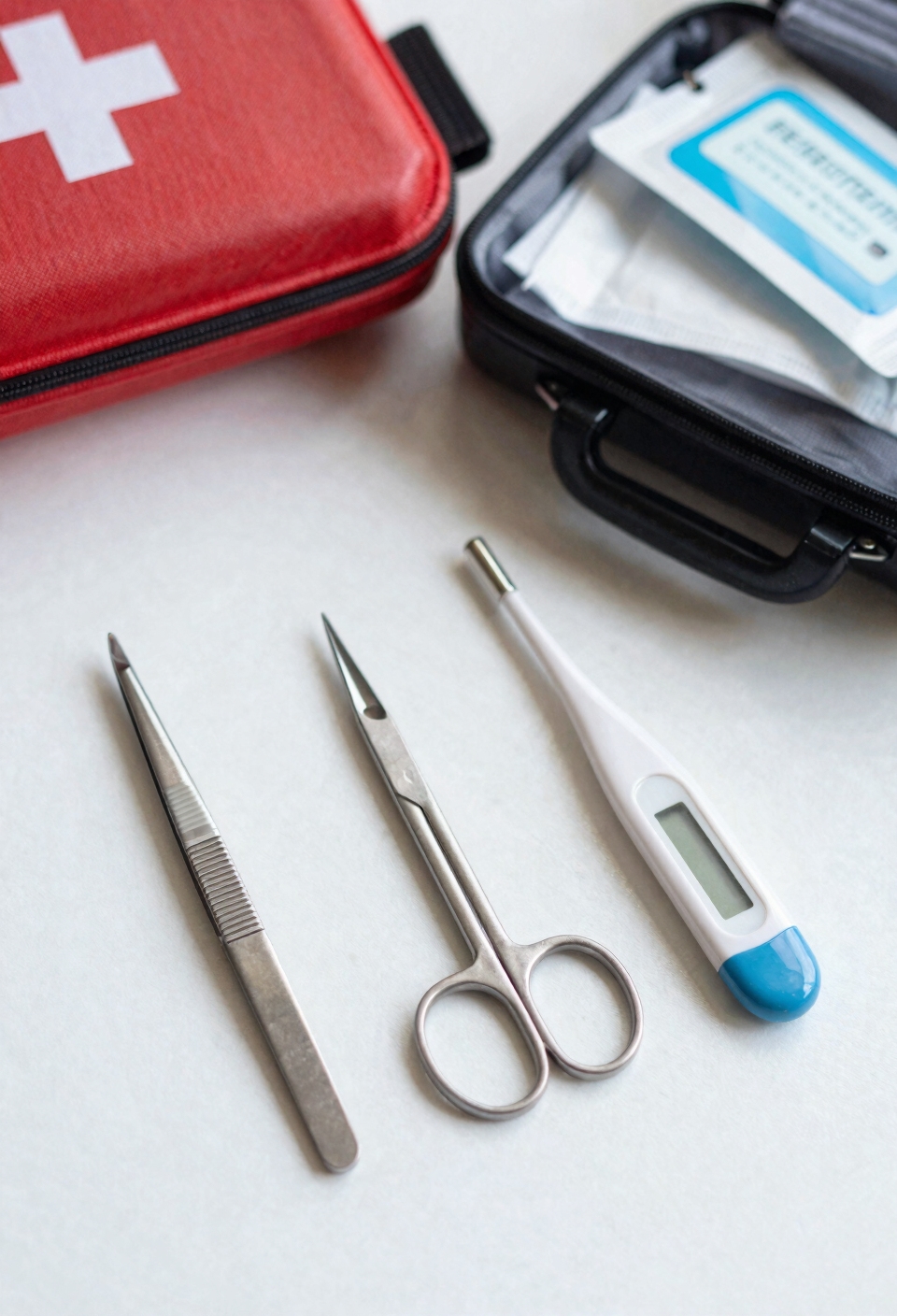 tweezers shears thermometer essentials